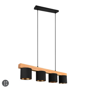CAMERON Brąz | Czarny 4xE14 Lampa wisząca RL R30654002