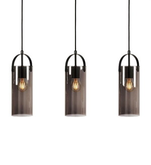GLORY czarny | przydymiony 3xE27 Lampa wisząca potrójna Markslojd 108219