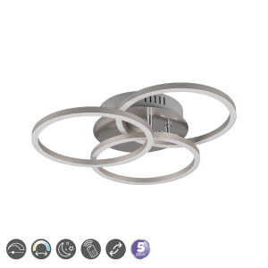 CIRCLE Nikiel mat DIM LED PILOT 27W 2700-6000K Lampa sufitowa RL R62823107