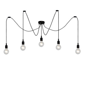 FIX MULTIPLE Czarna 5xE27 Lampa wisząca Lucide 08408/05/30