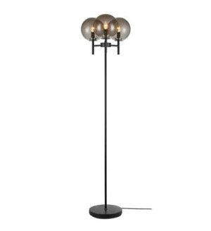 CROWN czarny | przydymiony Ø 40cm 3xE14 Lampa podłogowa stojąca Markslojd 107947