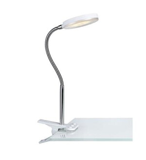 FLEX Klip biały | chrom LED 5W 3000K Lampa biurkowa z klipsem mocującym Markslojd 106470