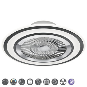 FLAGA Czarny mat z wentylatorem, LED 36W, Pilot, barwa światła zmienna Lampa sufitowa ściemnialna RL R62743132 ( dostępna 1 szt. )