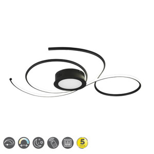 JIVE Czarny mat LED DIM Pilot 48W 2700-6000K Ściemnialna Lampa sufitowa Trio 623419232