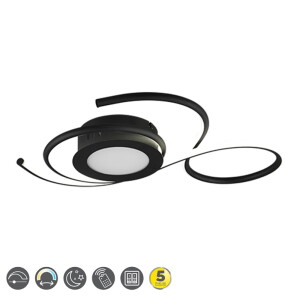 JIVE Czarny mat LED DIM Pilot 36W 2700-6000K Ściemnialna Lampa sufitowa Trio 623410232