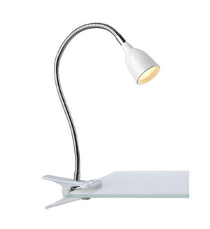TULIP Klip biały LED 3W 3000K Lampa biurkowa z klipsem mocującym Markslojd 106091
