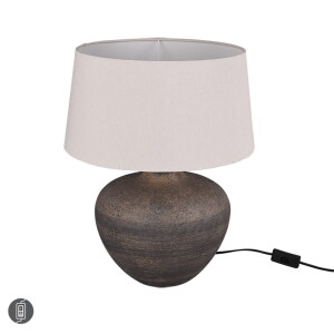 LOU Brązowa ceramiczna wys. 46cm E27 Lampka stołowa