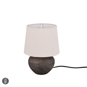 LOU Brązowa ceramiczna wys. 25cm E14 Lampka stołowa