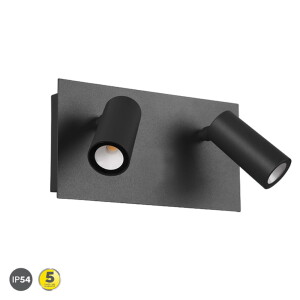 TUNGA Antracyt LED 2x3W 840lm Podwójny regulowany kinkiet zewnętrzny Trio 222960242