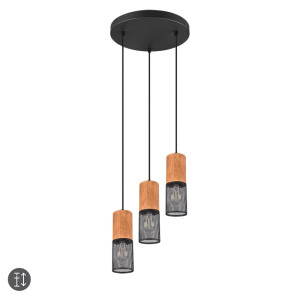 TOSH Czarny mat 3 x E27 Lampa wisząca