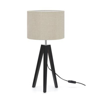 LUNDEN czarny | beżowy Ø 28cm E27 Lampka stołowa trójnóg Markslojd 107944