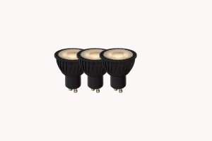 Trójpak LED 3xGU10 czarny DIM 3x5W 3000K ściemnialny Lucide 49006/15/30