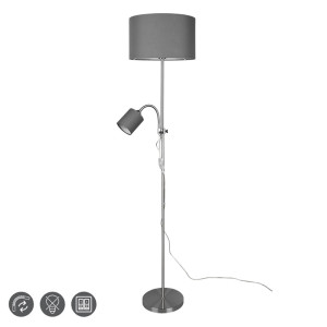 OWEN Szara E27 | E14 Regulowany kierunek świecenia Lampa podłogowa stojąca RL R40192007