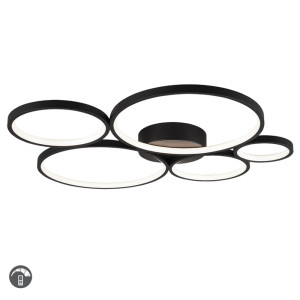 RONDO Czarny mat LED Ściemnialny 49W 3000K Lampa sufitowa