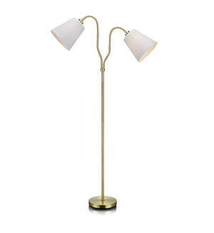 MODENA mosiądz | biały 2xE27 lampa podłogowa stojąca podwójna Markslojd 105274