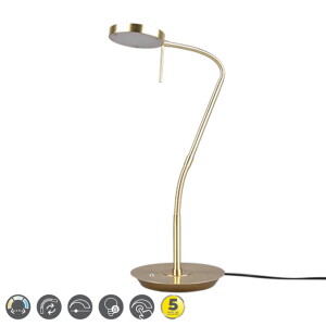 MONZA Mosiądz mat LED DIM 12W 2300-3000-4000K ściemnialna Lampka stołowa Trio 523310108