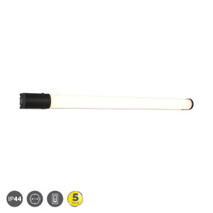 PIERA Czarny mat gniazdo elektryczne szer.79cm. LED 16W 3000K IP44 Kinkiet łazienkowy z włącznikiem