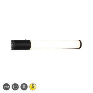 PIERA Czarny mat gniazdo elektryczne szer.41cm. LED 8W 3000K IP44 Kinkiet łazienkowy z włącznikiem