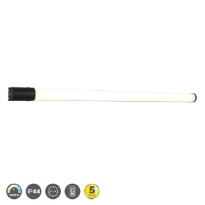 PIERA Czarny mat gniazdo elektryczne szer.119cm. LED 21W 4000K IP44 Kinkiet łazienkowy z włącznikiem