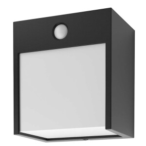Balimo czarny mat LED PIR 12W 4000K IP44 Kinkiet zewnętrzny z czujnikiem ruchu