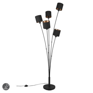 TOMMY Czarny mat 5xE14 Lampa podłogowa stojąca pięcioramienna RL R46335979 ( 1 szt. dostępna od ręki. Wysyłka 24 h. )