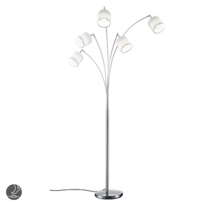 TOMMY Nikiel mat | Biały 5xE14 Lampa podłogowa stojąca pięcioramienna RL R46330501