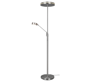 FRANKLIN nikiel mat LED DIM 35W+6,5W 2700+3200+4000K Lampa podłogowa ściemnialana