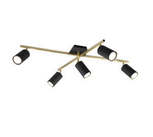 MARLEY złoty | czarny 5xGU10 Regulowana lampa sufitowa