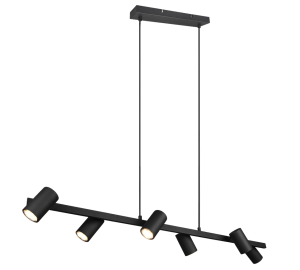 MARLEY czarny mat 6xGU10 Lampa wisząca regulowana