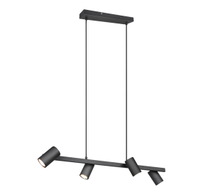 MARLEY czarny mat 4xGU10 Lampa wisząca regulowana