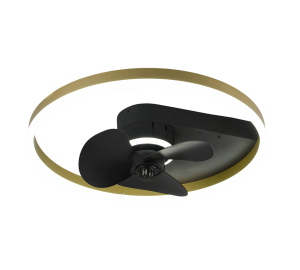 BORGHOLM czarny mat Ø 50cm LED DIM 30W 2700 - 6500K Pilot Lampa sufitowa ściemnialna z wentylatorem