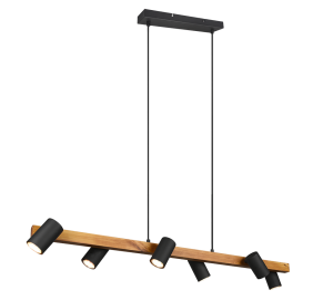 MARLEY czarny mat | brąz 6xGU10 Lampa wisząca regulowana