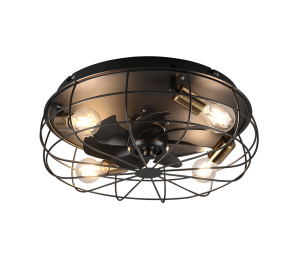 TRONDHEIM czarny mat Wentylator Ø 48cm 3xE27 Pilot Lampa sufitowa (na stanie 1 szt. dostępna od ręki. Wysyłka 24 h.)