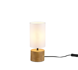WOODY Biała / Drewno E14 Lampka stołowa
