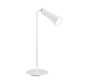 MAXI biały mat LED 4 step dim 2W 3000K ściemnialna Lampka stołowa z klipsem
