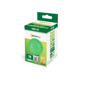 Żarówka Kulka E27 230V 1W zielona Spectrum
