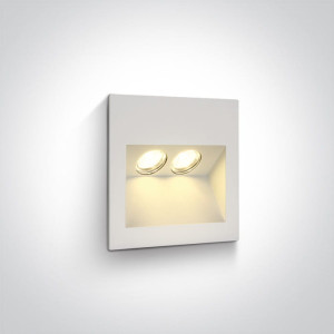 Biała LED 2x1W 3000K IP65 Oprawa zewnętrzna wpuszczana ścienno schodowa One Light 68046/W/W