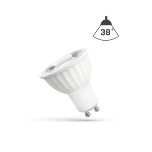 LED GU10 230V 4W SMD 38° CW 6500K Z SOCZEWKĄ SPECTRUM ( na stanie 13szt.)