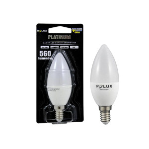 Żarówka LED C37 E14 6,5W SMDWW 560lm 3000K pc+alum.