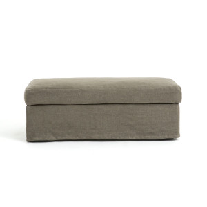 Υποπόδιο από χοντρό λινό stonewashed Μ55xΠ110xΥ45cm