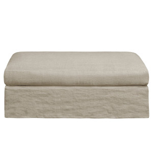Υποπόδιο από χοντρό λινό stonewashed Μ55xΠ110xΥ45cm
