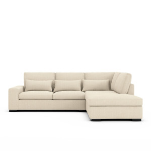 Γωνιακός καναπές από βαμβάκι λινό Μ208xΠ245xΥ80cm
