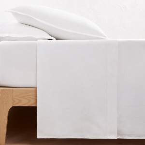 Μονόχρωμο σεντόνι από προπλυμένο λινό 240x290 cm