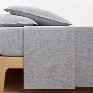 Μονόχρωμο σεντόνι από προπλυμένο λινό 270x290 cm