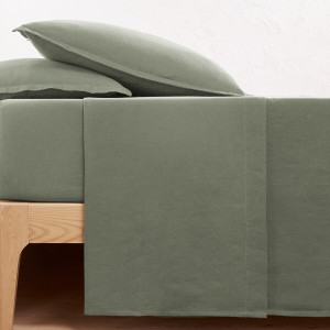 Μονόχρωμο σεντόνι από προπλυμένο λινό 240x290 cm