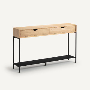 Κονσόλα από ξύλο δρυ Μ27xΠ120xΥ76cm
