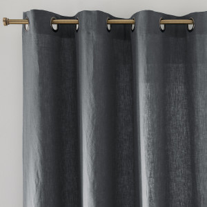 Λινή κουρτίνα με καψούλια 180x135 cm