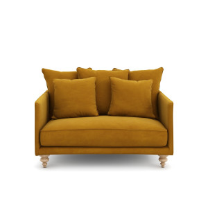 Διθέσιος καναπές από βελούδο Μ105xΠ138xΥ93cm