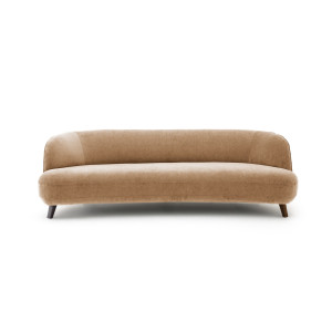 Πενταθέσιος καναπές από βελούδο stonewashed Rosebury Μ107xΠ240xΥ75cm