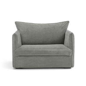 Πολυθρόνα XL από βελούδο stonewashed Μ95xΠ122xΥ82cm